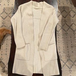 Athleta Merino Wool Cardigan Sweater Cream
